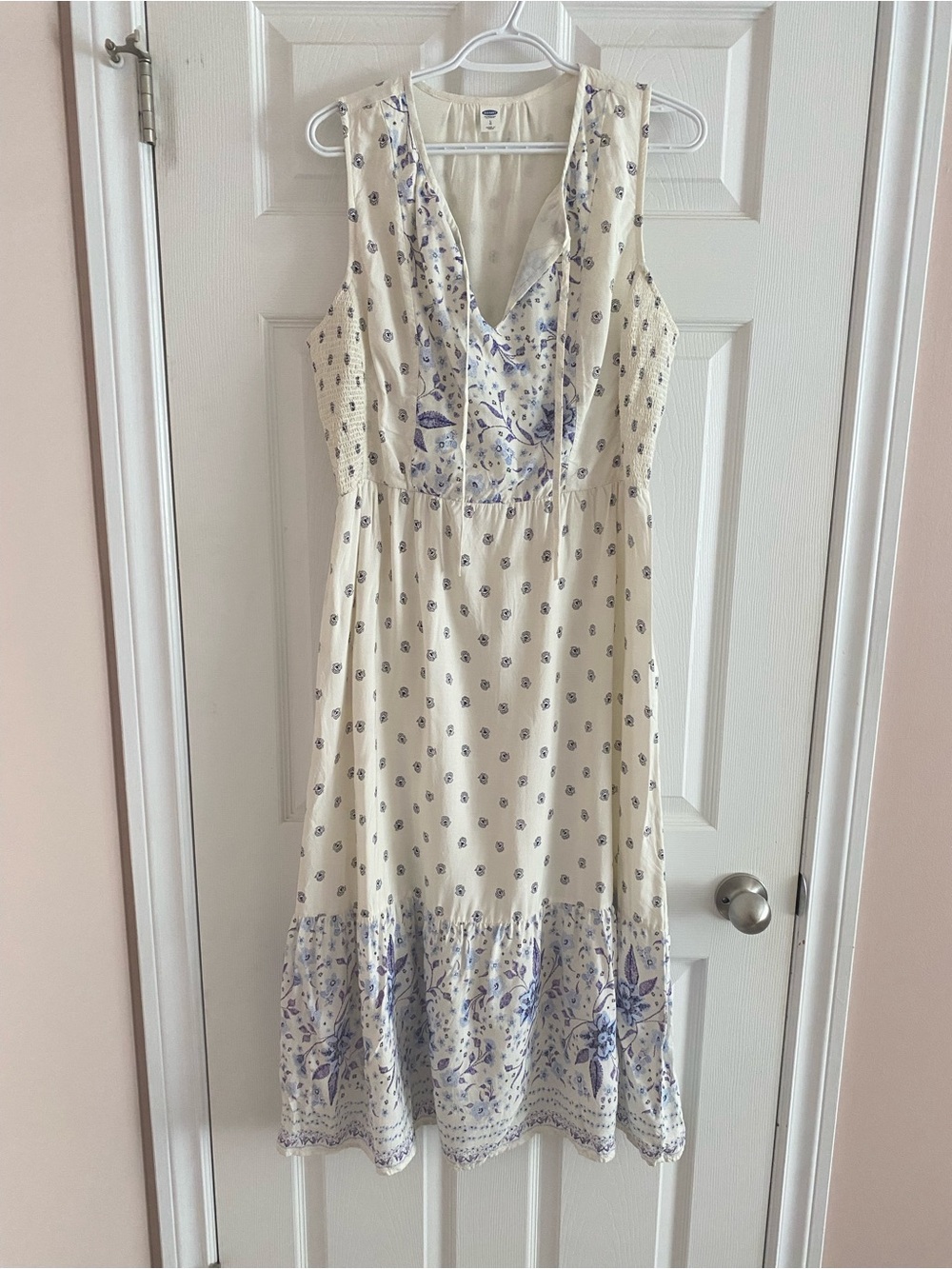 Floral Midi Dress with Blue Floral - Picture 2 of 6